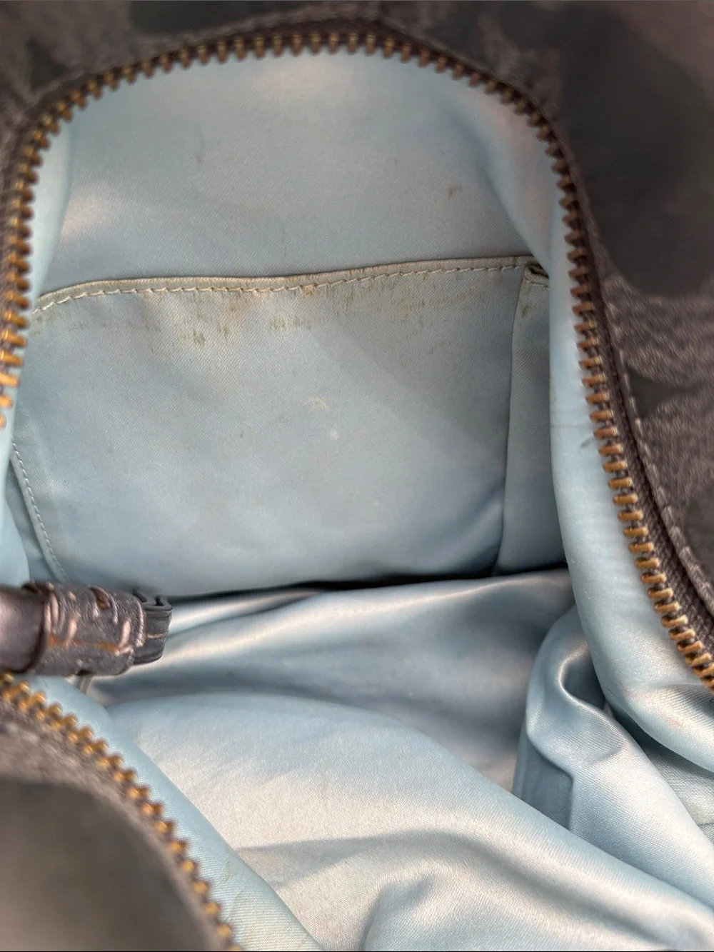 Coach Brook Silver Grey Jacquard Signature Hobo Bag BLEMISH